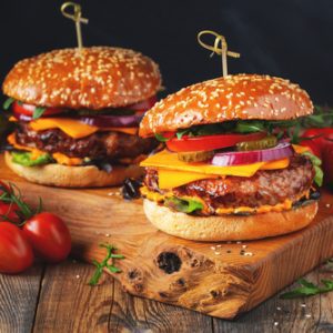 Two,Delicious,Homemade,Burgers,Of,Beef,,Cheese,And,Vegetables,Kildare FArm Foods Open Farm & Shop